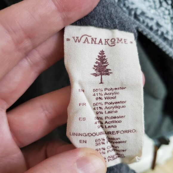 WANAKOME Kira Sherpa Hooded Vest Asymmetric Zip Wool Blend Grey Women's Small - Picture 14 of 16